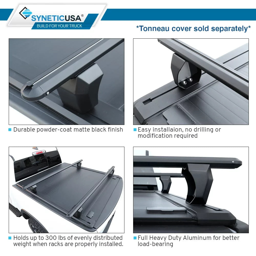 Syneticusa HD Adjustable Crossbar Truck Bed Towers Heavy Duty Cargo Rack Suitable with F150 Ram Silverado Tundra Titan
