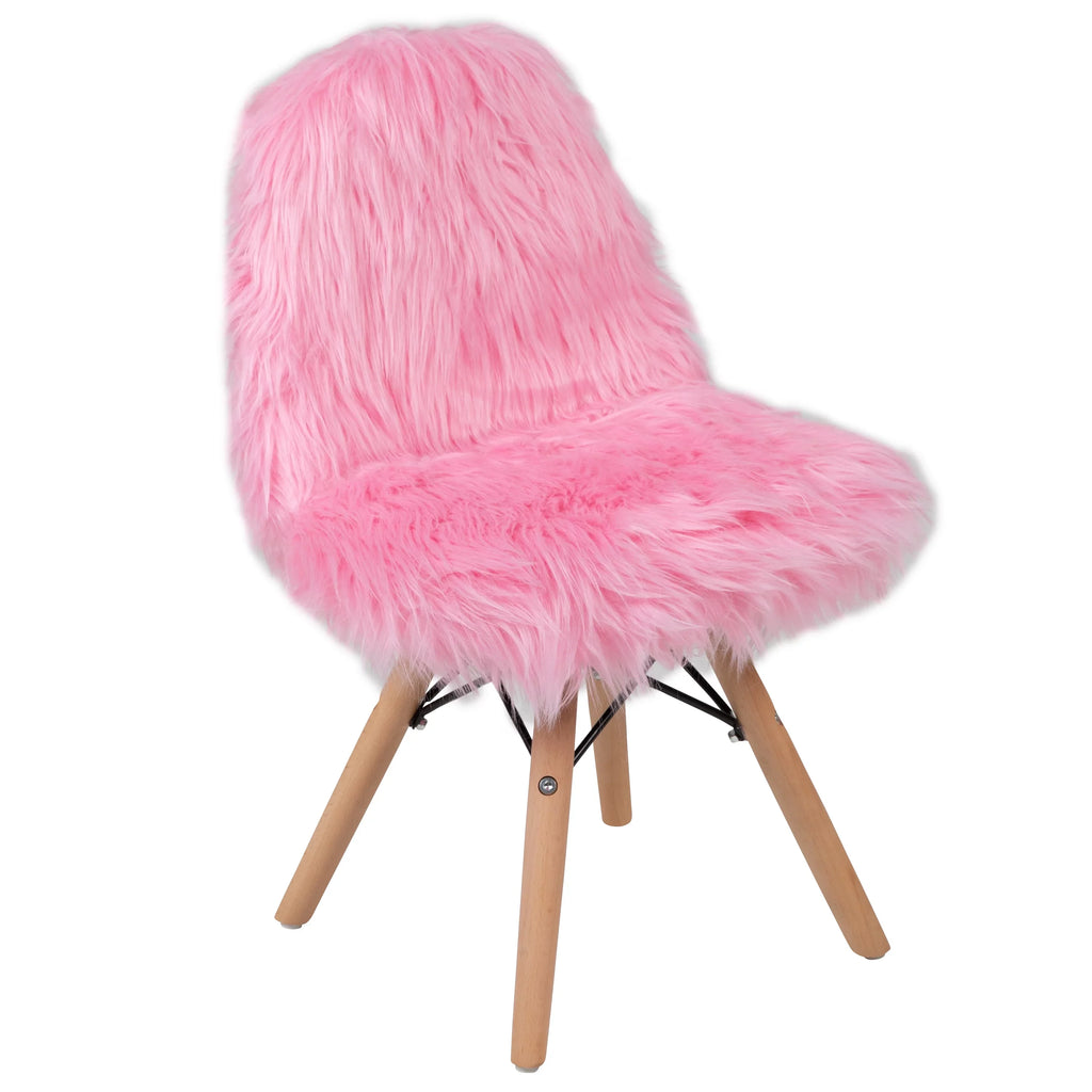Flash Furniture Cody Kids Shaggy Dog Accent Chair, Light Pink