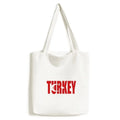Turkey Country Flag Name Tote Canvas Bag Shopping Satchel Casual Handbag