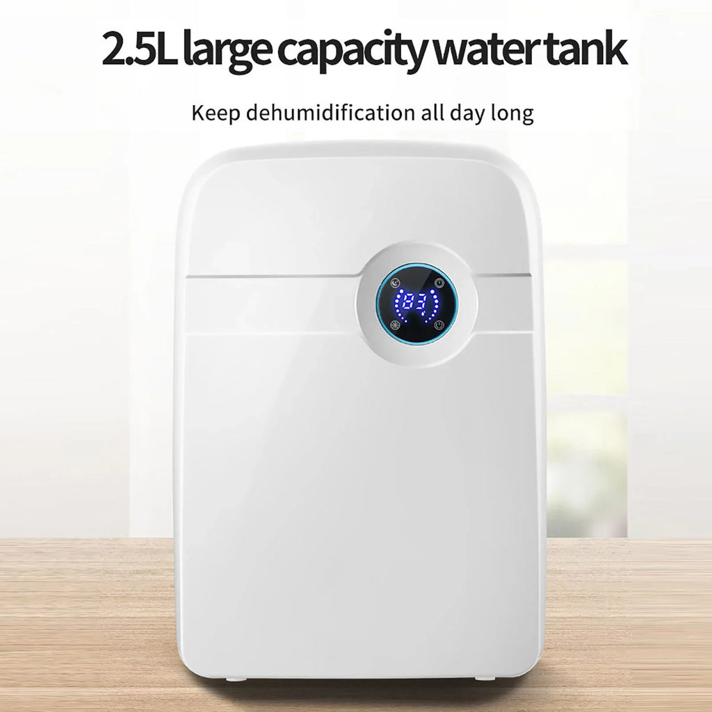 ZhdnBhnos Portable MIni Compact Dehumidifier Moisture Dryer w/ Drain Hose 2.5L Water Tank for Bedroom Caravan RV Garage