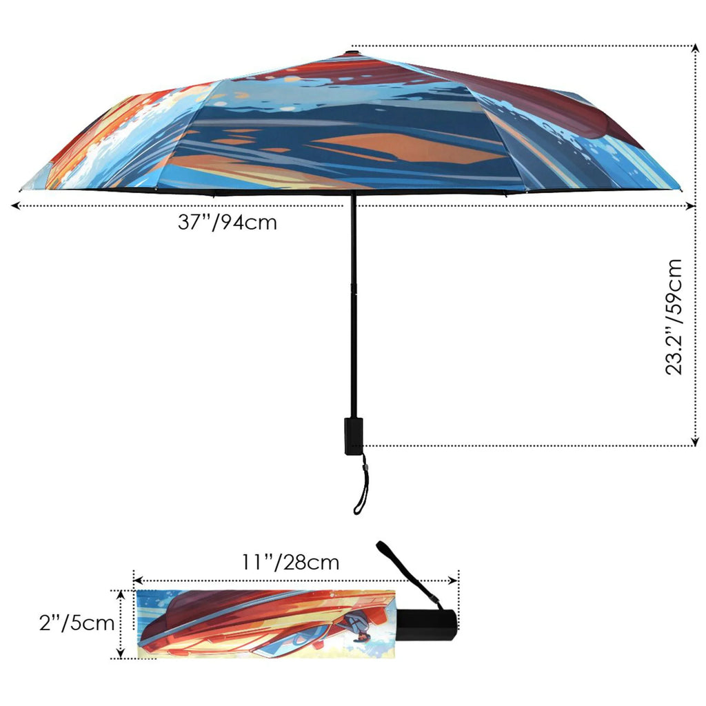 Ship Compact Folding Umbrella for Rain Windproof Travel Umbrella UPF 50+ Lightweight Packable Arc Size