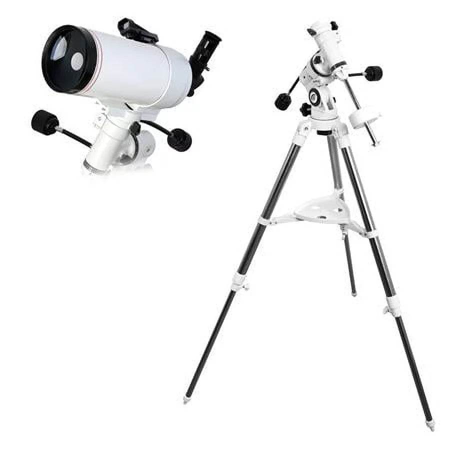 FirstLight MAK100mm f/14 Tube Maksutov-Cassegrain Telescope with EXOS Nano EQ3 German Equatorial Mount, White