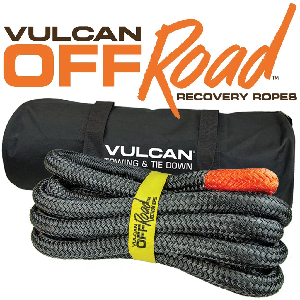 VULCAN Off-Road Wrap Rope, 1-1/4 inch x 30 foot, Orange Eyes, 52300 Lbs Breaking Strength, Bag