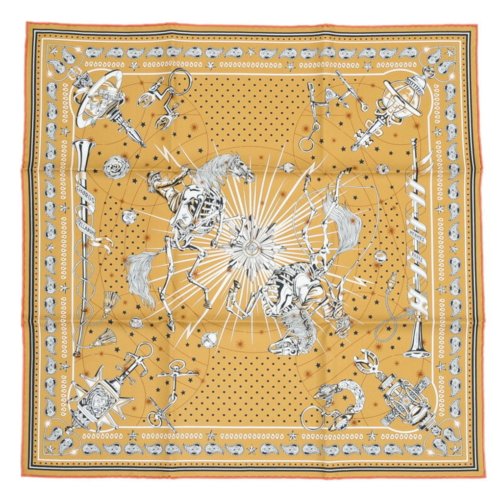 Pre-Owned Hermes Carre 55 Bandana CHORUS STELLARUM 100% Silk (Like New)