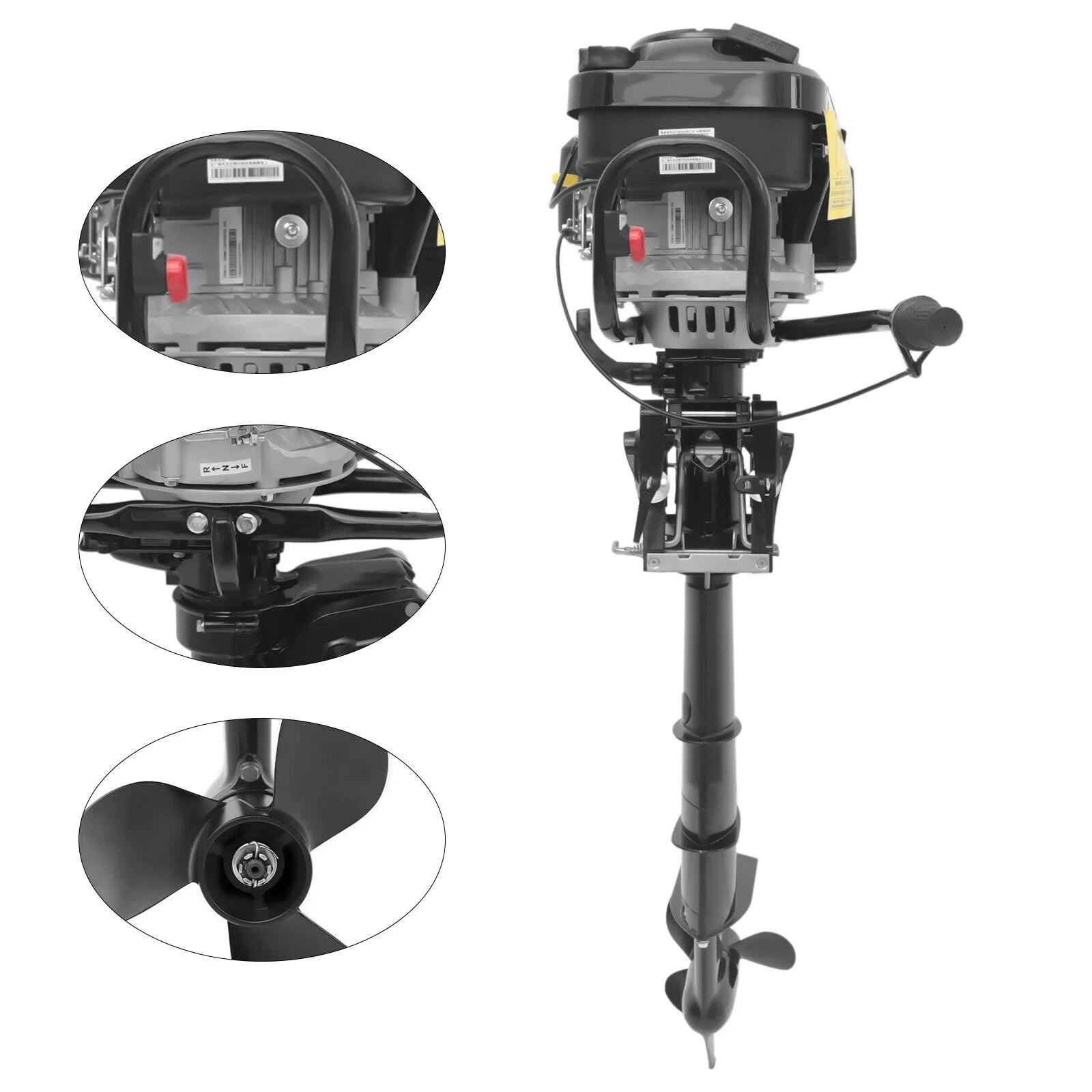 7.5 HP 3600R/Min Outboard Motor Fishing Craft EngineWater Cooling System 196CC 1.8 Liters