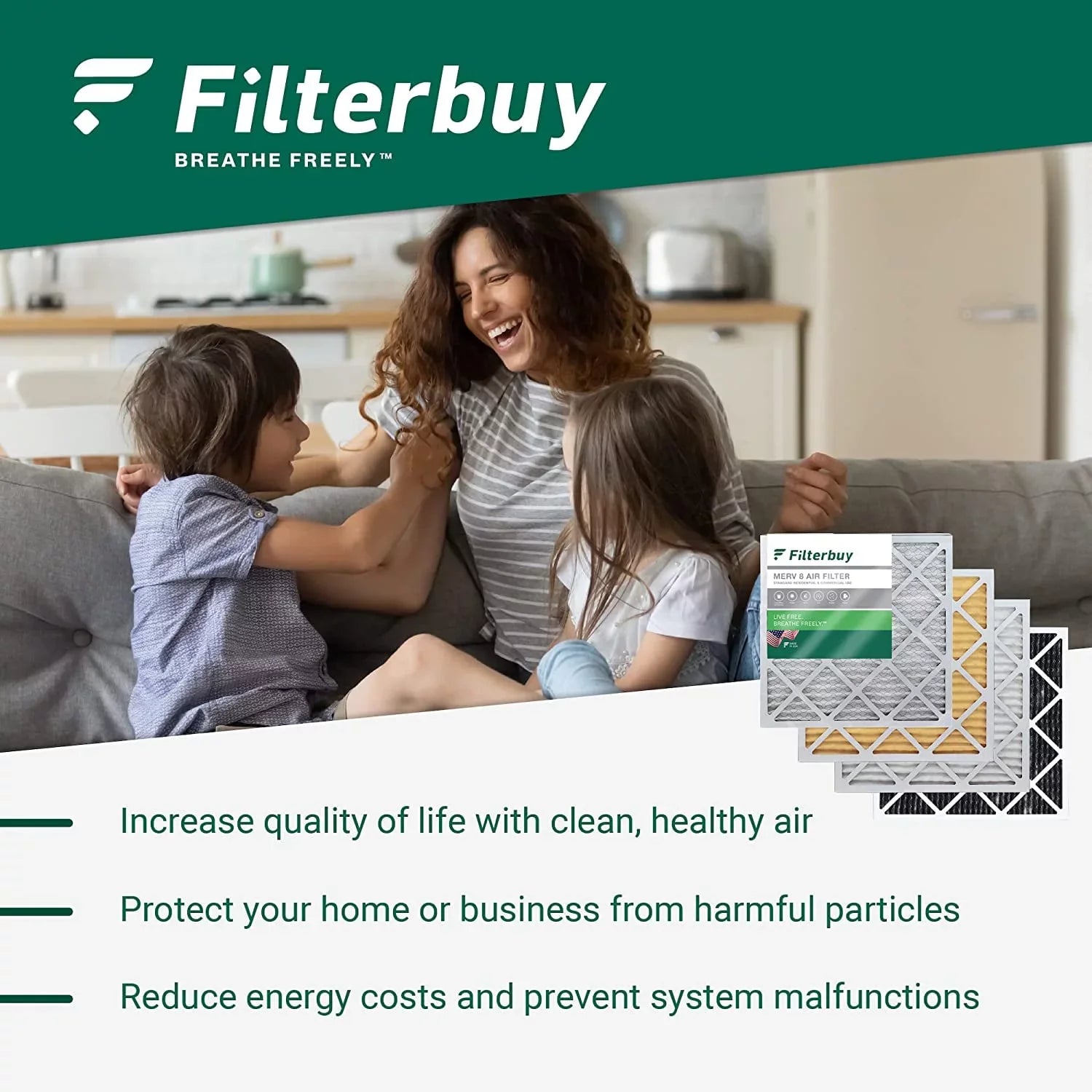 Filterbuy 20x36x1 MERV 11 Pleated HVAC AC Furnace Air Filters (12-Pack)