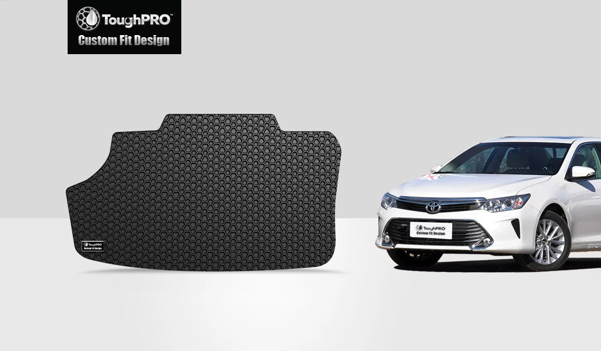 ToughPRO - Trunk Mat Matching with TOYOTA Camry - All Climate Heavy Duty (Made in USA) - Black Rubber - 2017