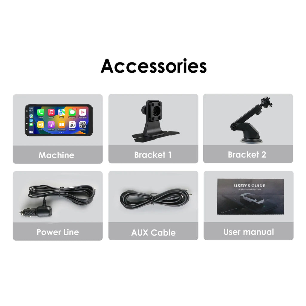 Hizpo GPS Navigation Bluetooth 6.25 Inch Touchscreen 360° Adjustable FM Car Radio Stereo Head Unit Receiver With Apple Carplay Android Auto And Backup Camera