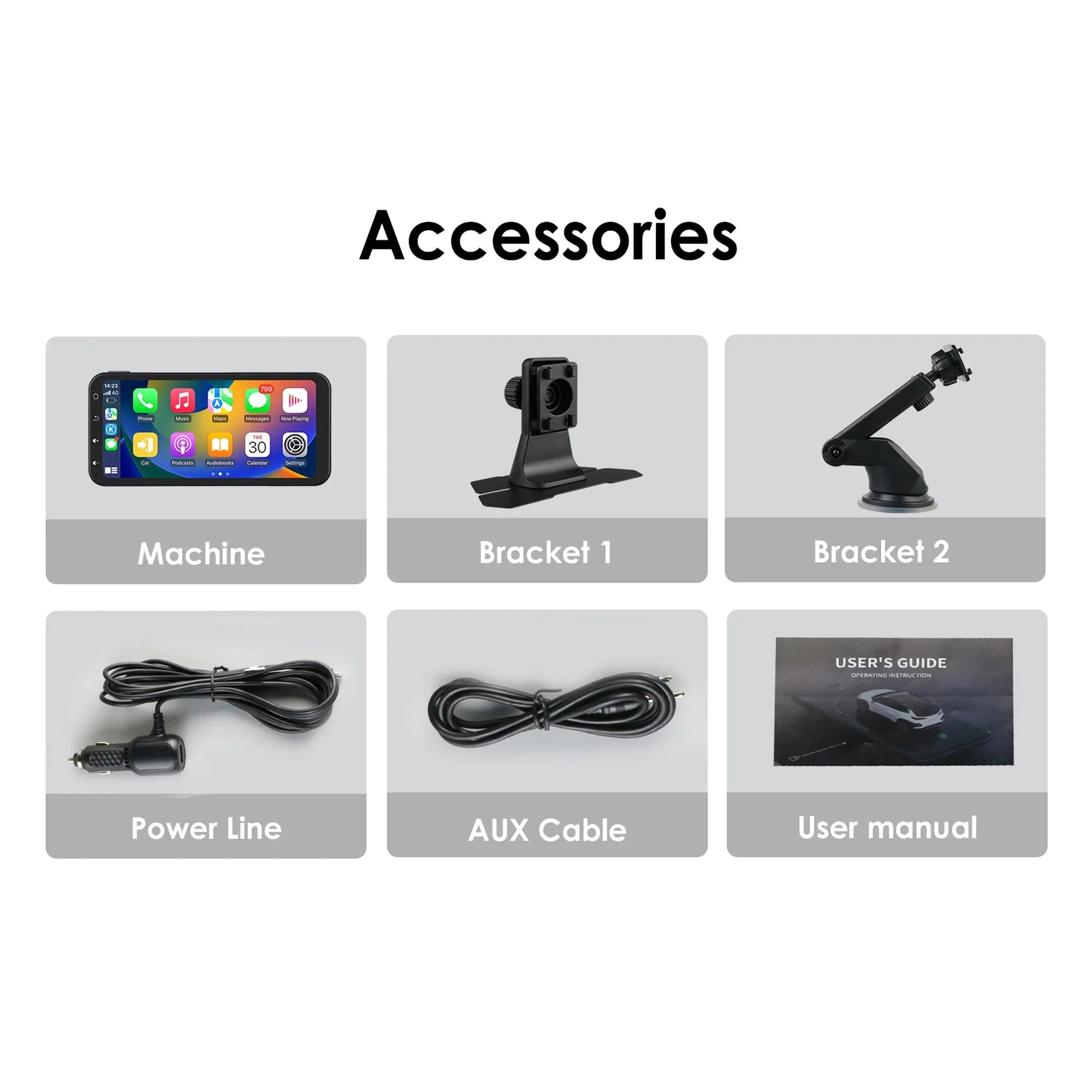 Hizpo GPS Navigation Bluetooth 6.25 Inch Touchscreen 360° Adjustable FM Car Radio Stereo Head Unit Receiver With Apple Carplay Android Auto And Backup Camera