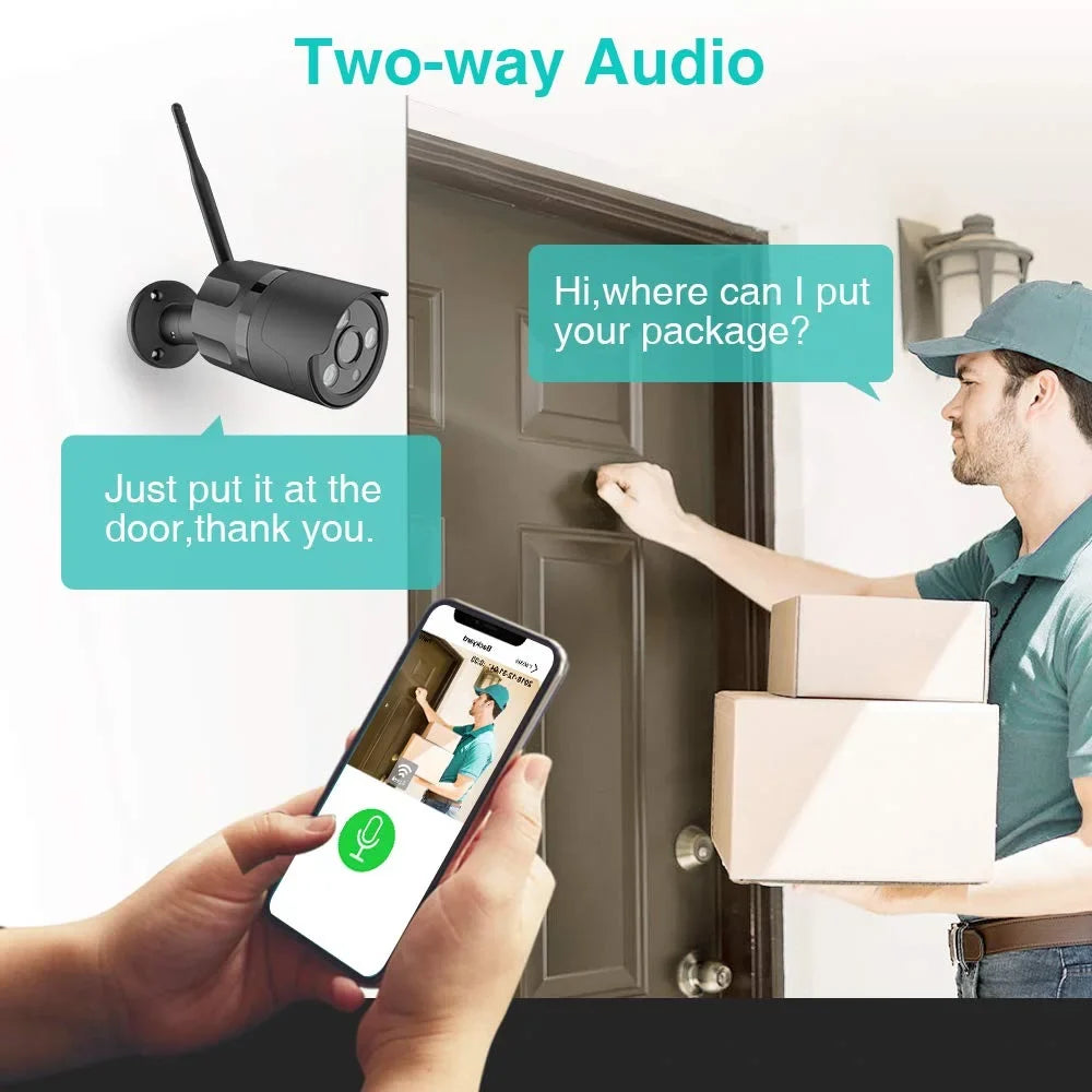 Wireless Security Camera, Netvue Outdoor WiFi Security Camera with Motion Detection Environment Night Vision-Black