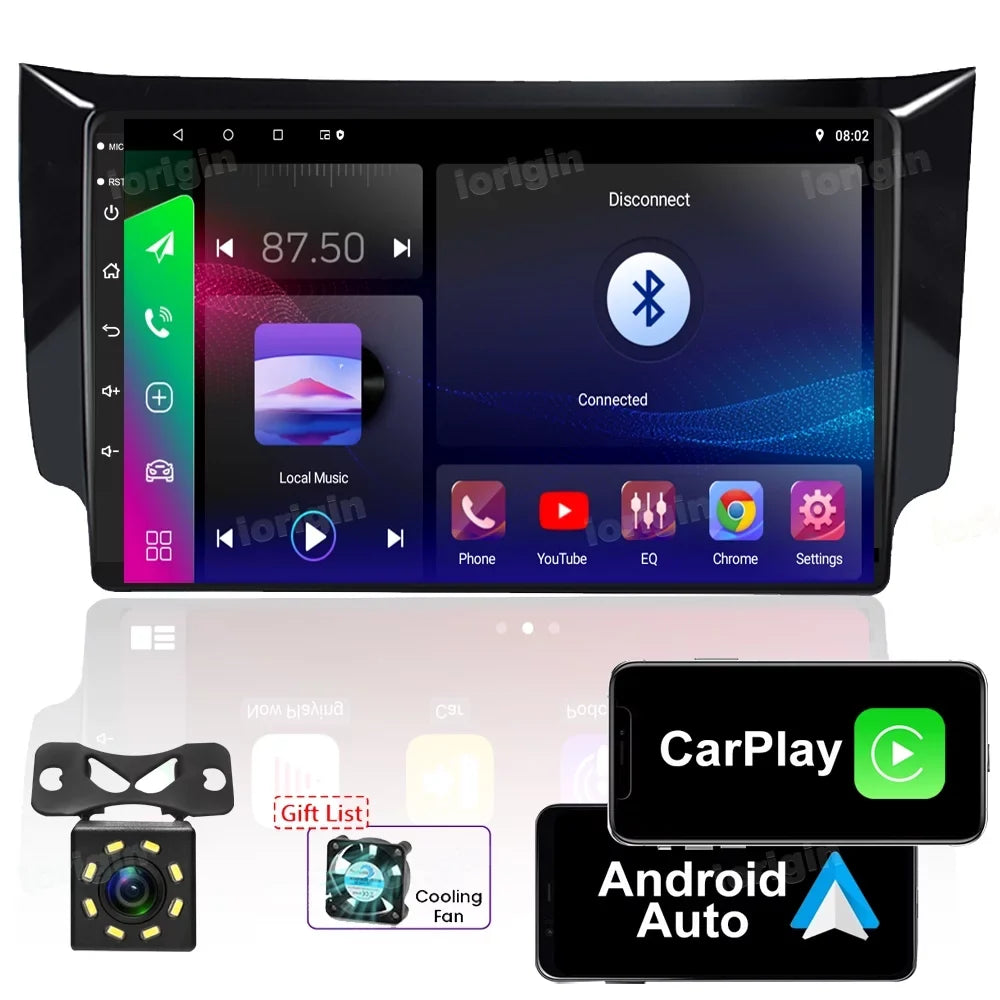 For Nissan Sentra B17 2012 - 2017 Car Radio Multimedia Video Player Navigation GPS Support carplay Android auto 2-16G with backup camera