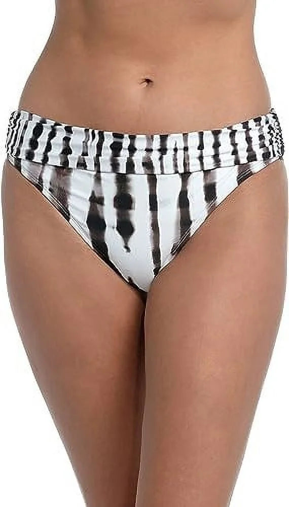 La Blanca JAVA Twisted Bamboo Shirred Hipster Bikini Swim Bottom, US 10
