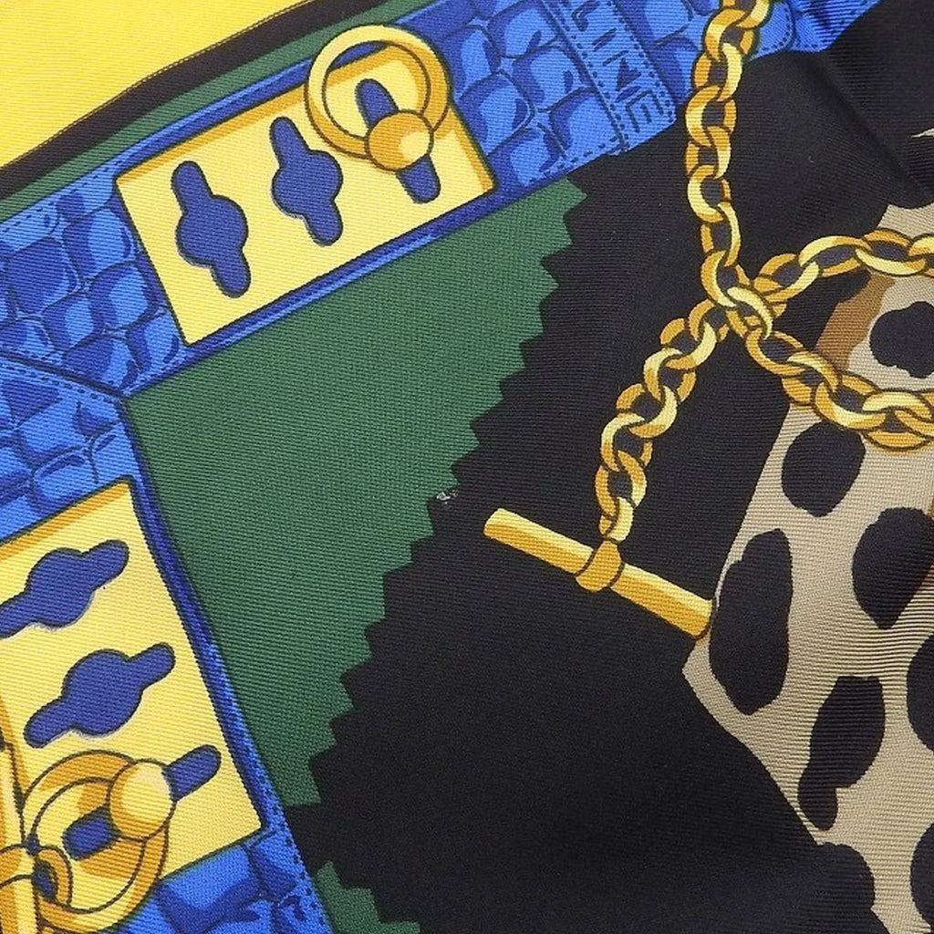 Authenticated Used Celine CELINE leopard print large scarf silk multicolor