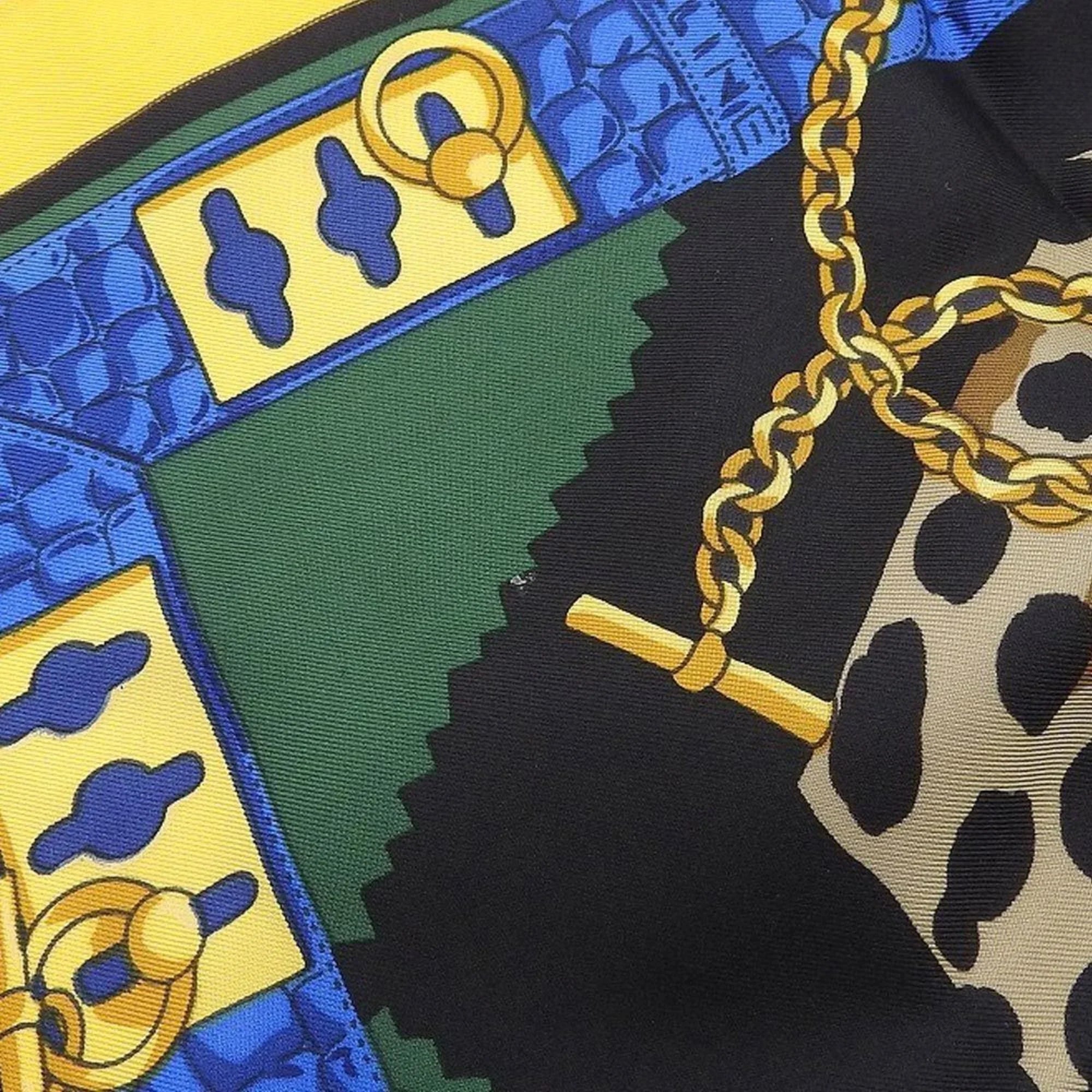 Authenticated Used Celine CELINE leopard print large scarf silk multicolor