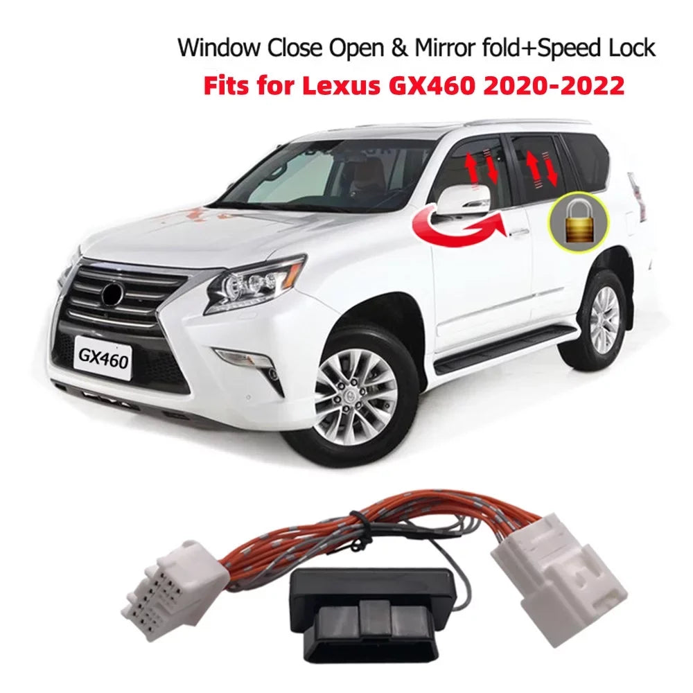 OBD Car Auto Window Closer Open Side Mirror Folder Unfold and Speed Lock Kit Device for Lexus GX460 2020 2021 2022