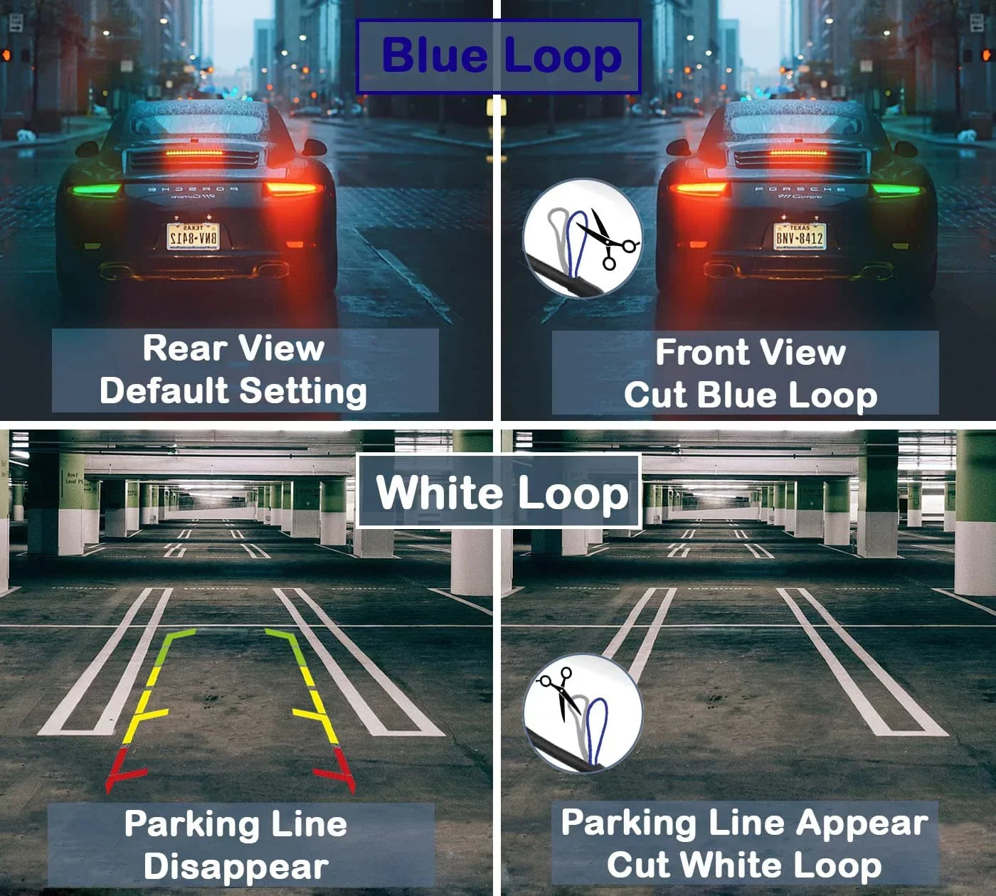 CAM123 Backup Camera Frame License Plate HD Night Vision Rear View 170° Angle Waterproof Matching with Jensen Car Radio CAR110W CAR710 CAR710X CAR8000 CAR910W CAR910X CDR7011 CM901MIR CMR2720