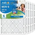 15x20x1 Air Filter MERV 8 Comparable to MPR 700 & FPR 5 Electrostatic Pleated Air Conditioner Filter 6 Pack HVAC AC Premium USA Made 15x20x1 Furnace Filters by AIRX FILTERS WICKED CLEAN AIR.