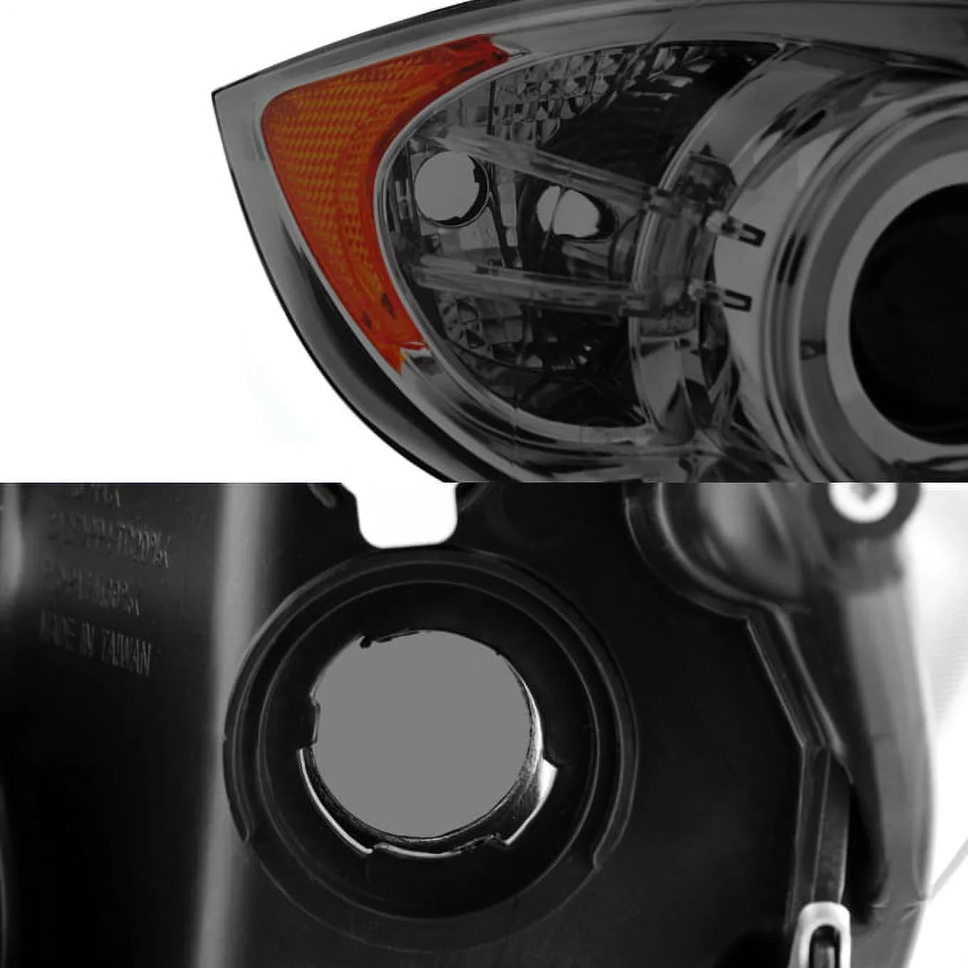 [Eye Lid] Fits 06-08 BMW E90 3-Series Sedan Smoked Halo LED Projector Headlights Fits select: 2007-2008 BMW 328, 2006 BMW 325