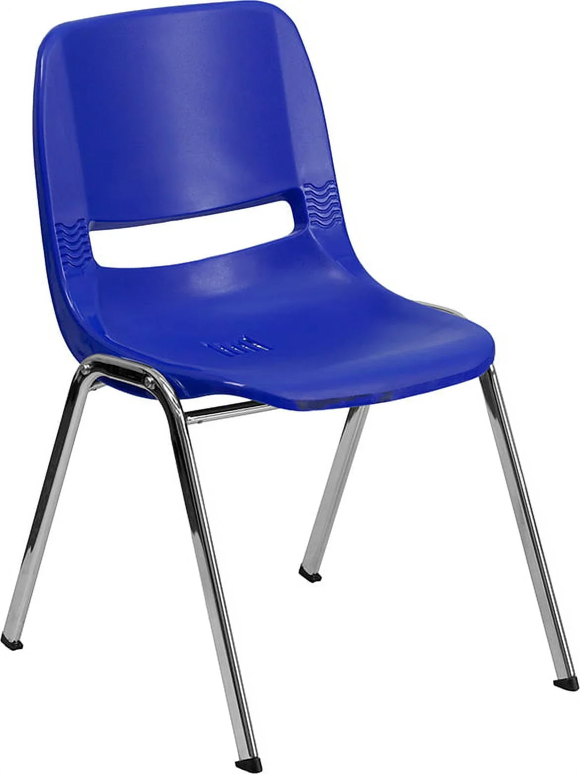 Flash Furniture HERCULES Series 440 lb. Capacity Kid's Navy Ergonomic Shell Stack Chair with Chrome Frame and 14" Seat Height [RUT-14-NVY-CHR-GG]