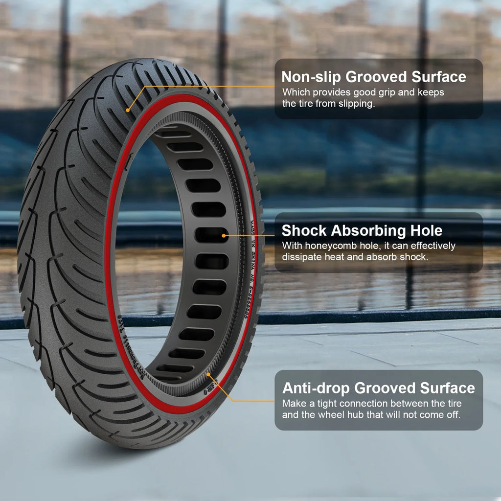 Tomshoo M365 E Tyre 2pcs 8.5 Inch Solid Rubber Tire Set with Mounting Tool for Puncture proof Riding