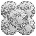 Lot of 5 - 1 Troy oz Achilles Design .999 Fine Silver Round