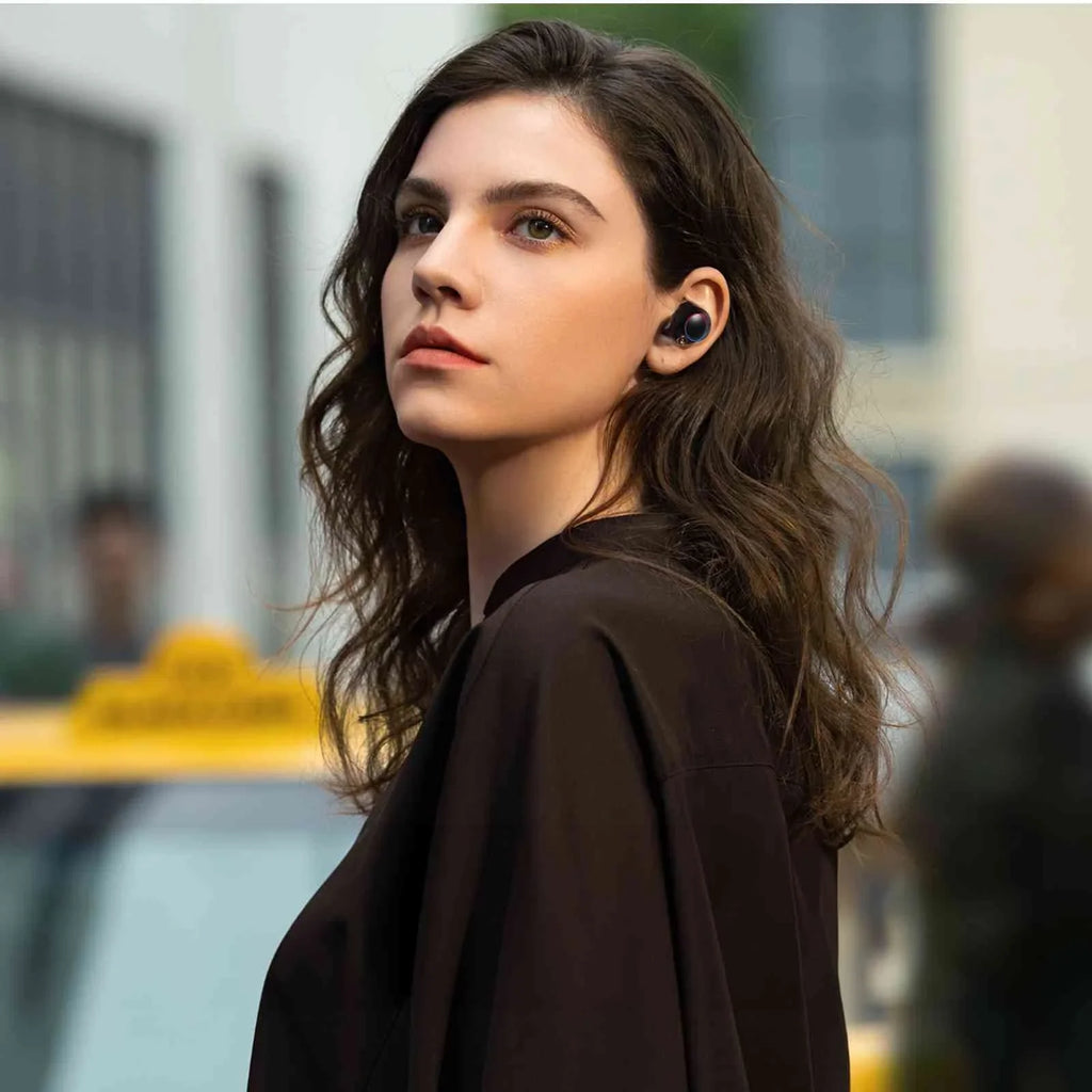 UrbanX True Wireless Bluetooth Earbuds + Charging Case, Black, Dual Connect, IPX5 Water Resistance, Bluetooth 5.2 Connection, Balanced, Bass Boost Fitting with Lenovo Tab V7