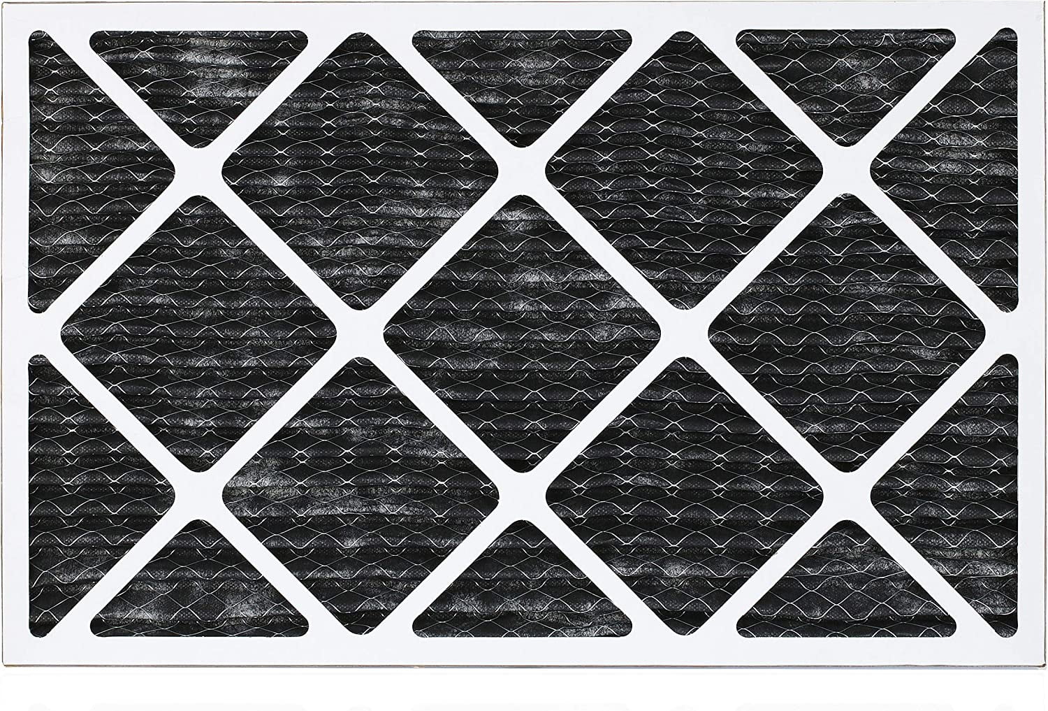 Filterbuy 14x20x1 MERV 8 Odor Eliminator Pleated HVAC AC Furnace Air Filters with Activated Carbon (12-Pack)