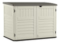 Suncast Plastic Storage Shed, Off-White and Gray, 44.25 in D x 52 in H x 70.5 in W