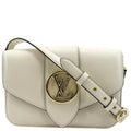 Pre-owned LOUIS VUITTON Pont 9 Calfskin Leather Shoulder Bag Creme