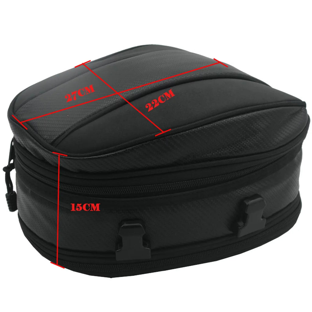 Motorcycle Rear Seat Tail Leather Pack Bag Expandable Luggage Bag PU