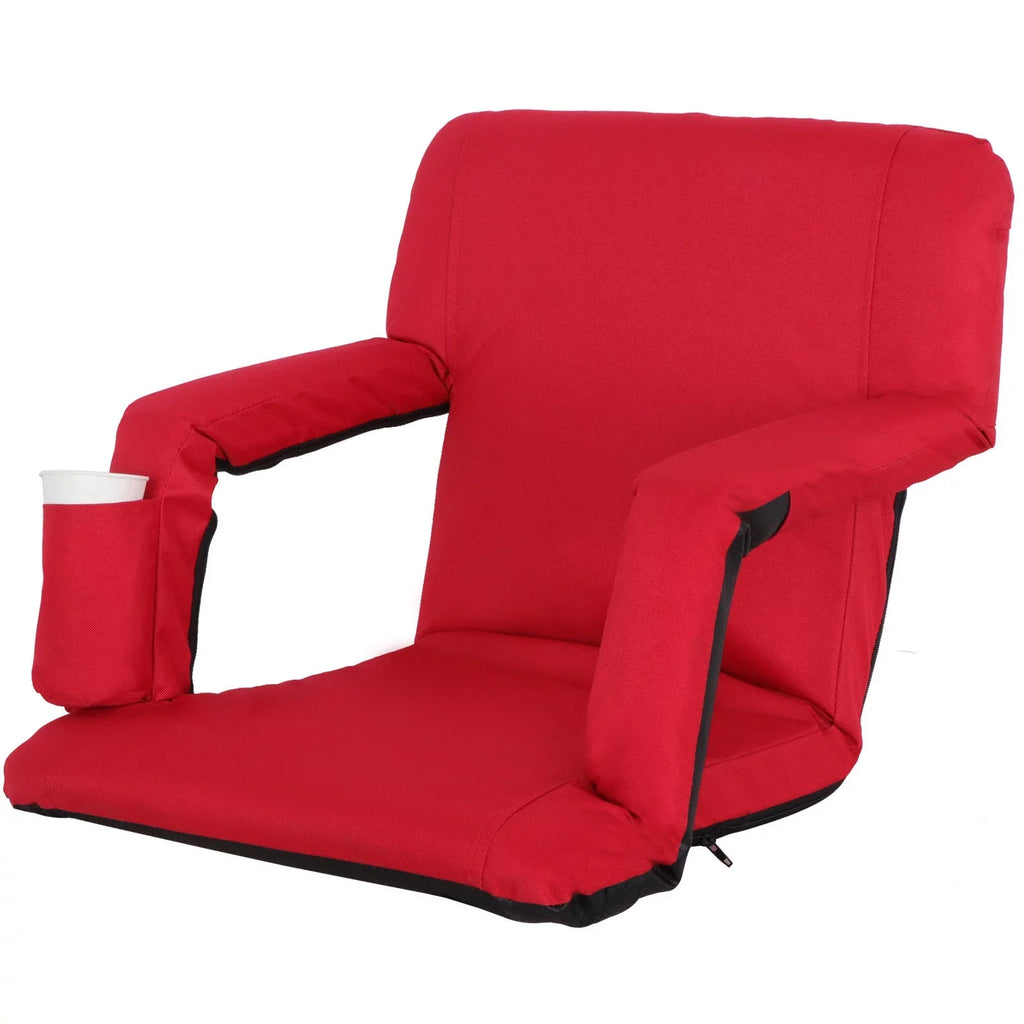 ZENSTYLE Strong Stadium Seat with Cup Holder 7 Tiltable Positions - Red