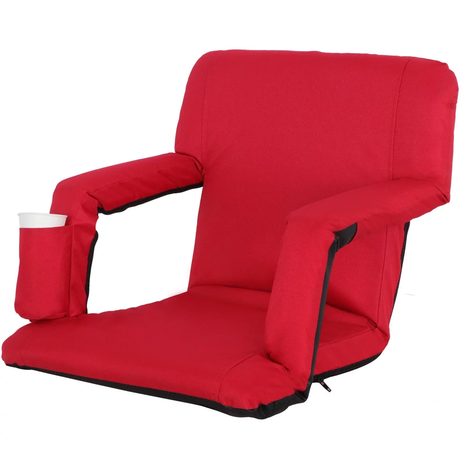 ZENSTYLE Strong Stadium Seat with Cup Holder 7 Tiltable Positions - Red