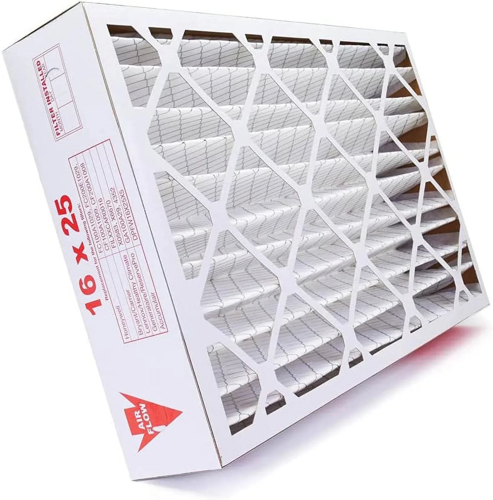 16X25x5 MERV 8 HVAC AC Furnace Air Filter Replacement For X0583 X6670 X6672, Dust 2-Pack, Made In The