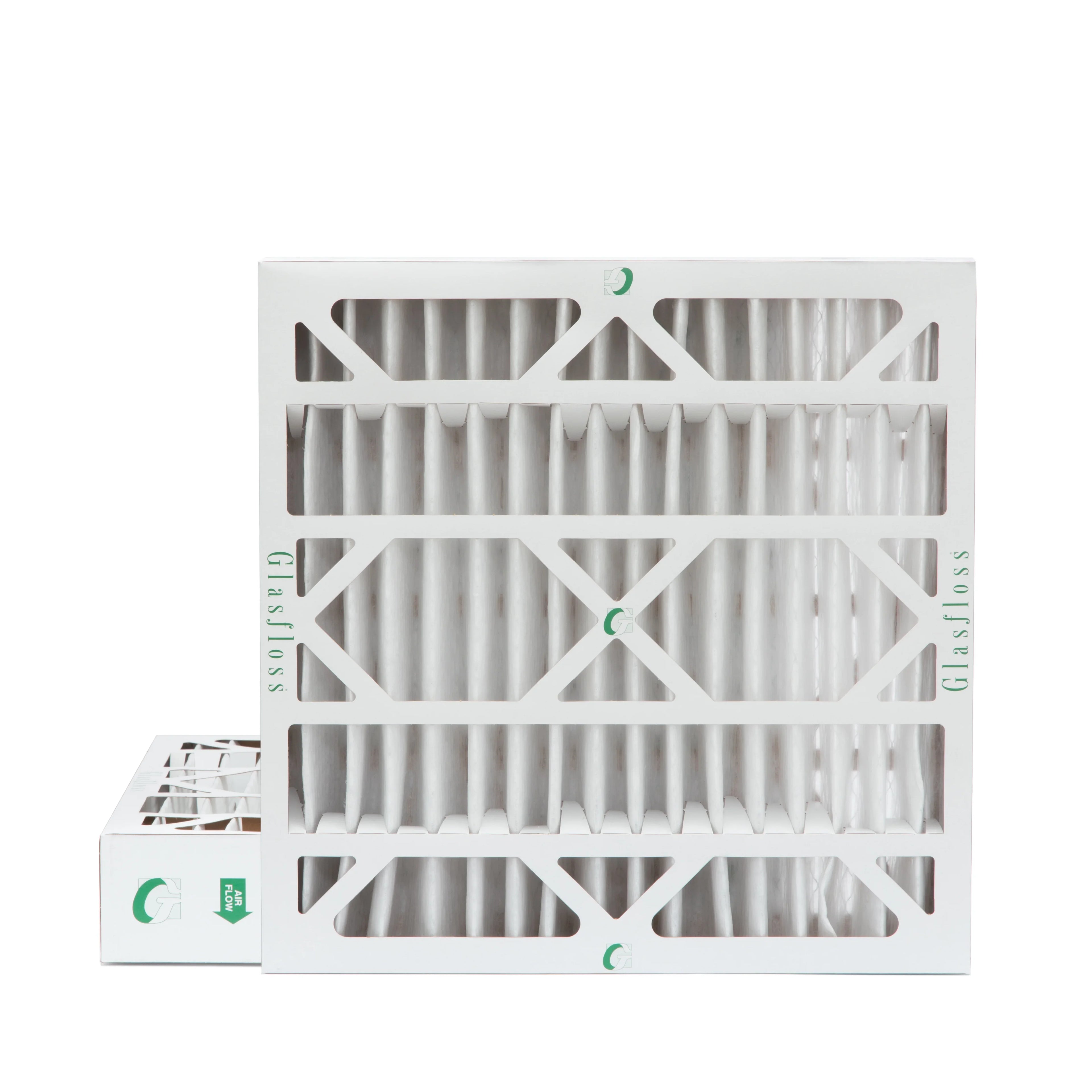 2 Pack of 20x20x4 MERV 10 Pleated 4" Inch Air Filters by Glasfloss. Actual Size: 19-1/2 x 19-1/2 x 3-3/4