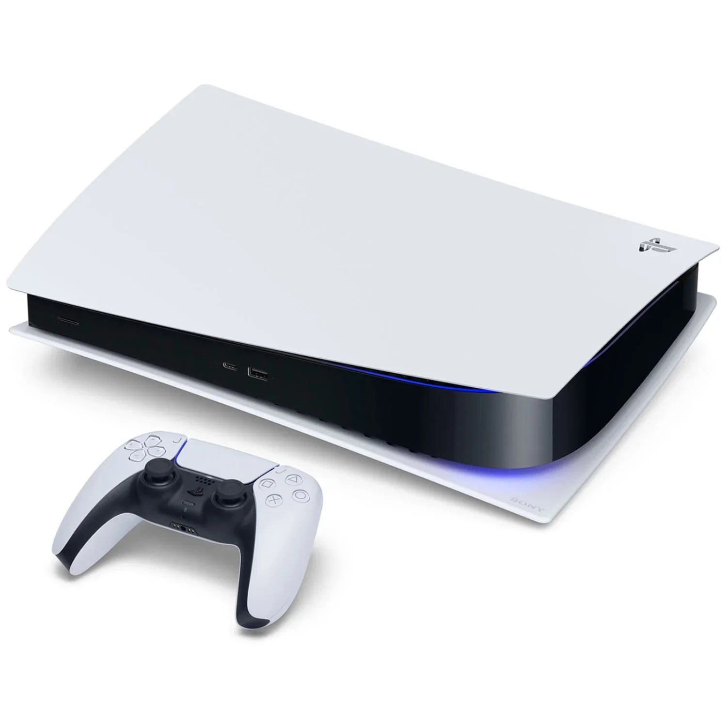Sony Playstation 5 Disc Version Console with Extra Blue Controller, 1080p HD Camera and Surge FPS Grip Kit With Precision Aiming Rings Bundle