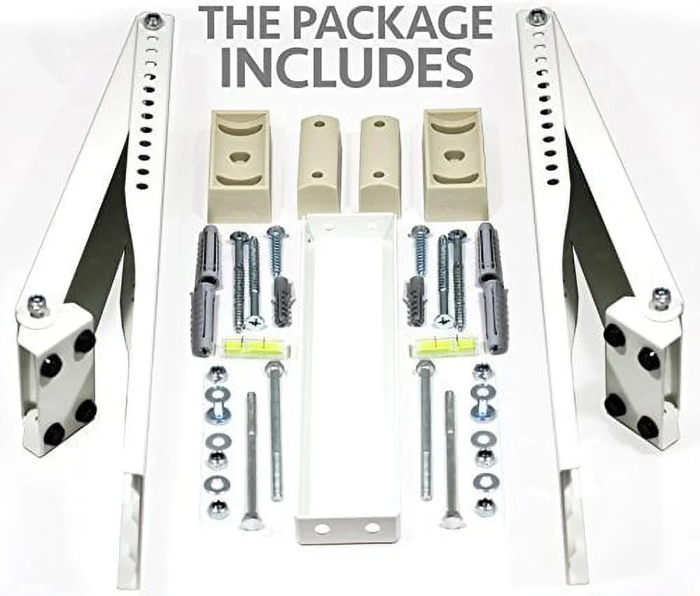 ALPINE HARDWARE Universal Window Air Conditioner Bracket - Heavy-Duty Window AC Support - Support Air Conditioner Up to 180 lbs. - for 12000 BTU AC to 24000 BTU AC Units (Heavy Duty)