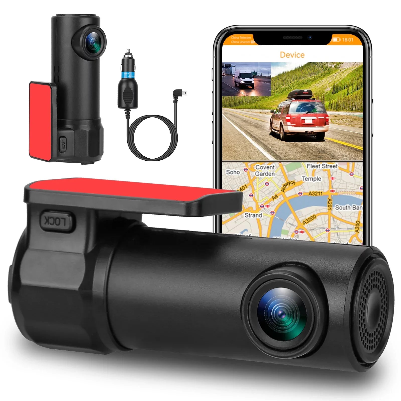 iNova 1080P Dash Cam Car Camera Recorder 170°HD Looping Recording G-sensor App Wifi Car DVR