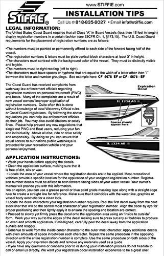STIFFIE Techtron Navy/Gold 3" Alpha-Numeric Identification Custom Kit Registration Numbers & Letters Marine Stickers Decals for Vessel & Personal Watercraft PWC