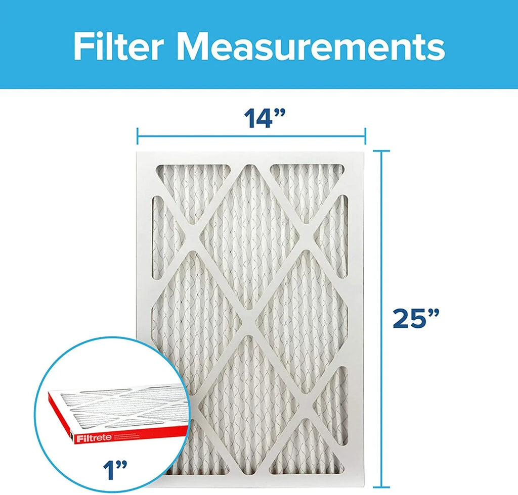 Filtrete 14x25x1, AC Furnace Air Filter, MPR 1000, Micro Allergen Defense, 6-Pack (exact dimensions 13.81 x 24.81 x 0.81)