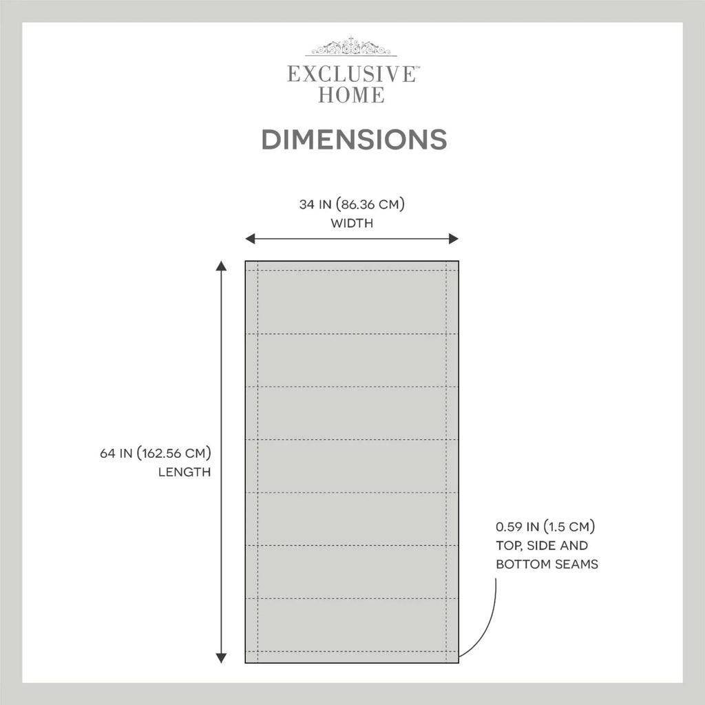 Exclusive Home Esme Total Blackout Roman Shade, 34"x64", Dark Grey