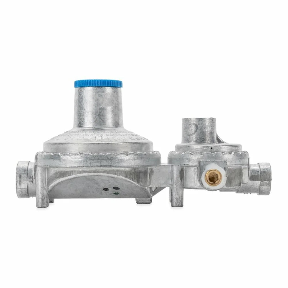 Camco 59323 Horizontal Two Stage Propane Regulator - Feature Integral First and Second Stages