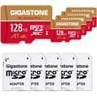 Gigastone 128GB Micro SD Card, 4K Game Pro, Nintendo Switch Suitable A2 Run App, 4K Video Recording, Micro SDXC R/W up to 100/50MB/s, 5 Pack (5x128GB)