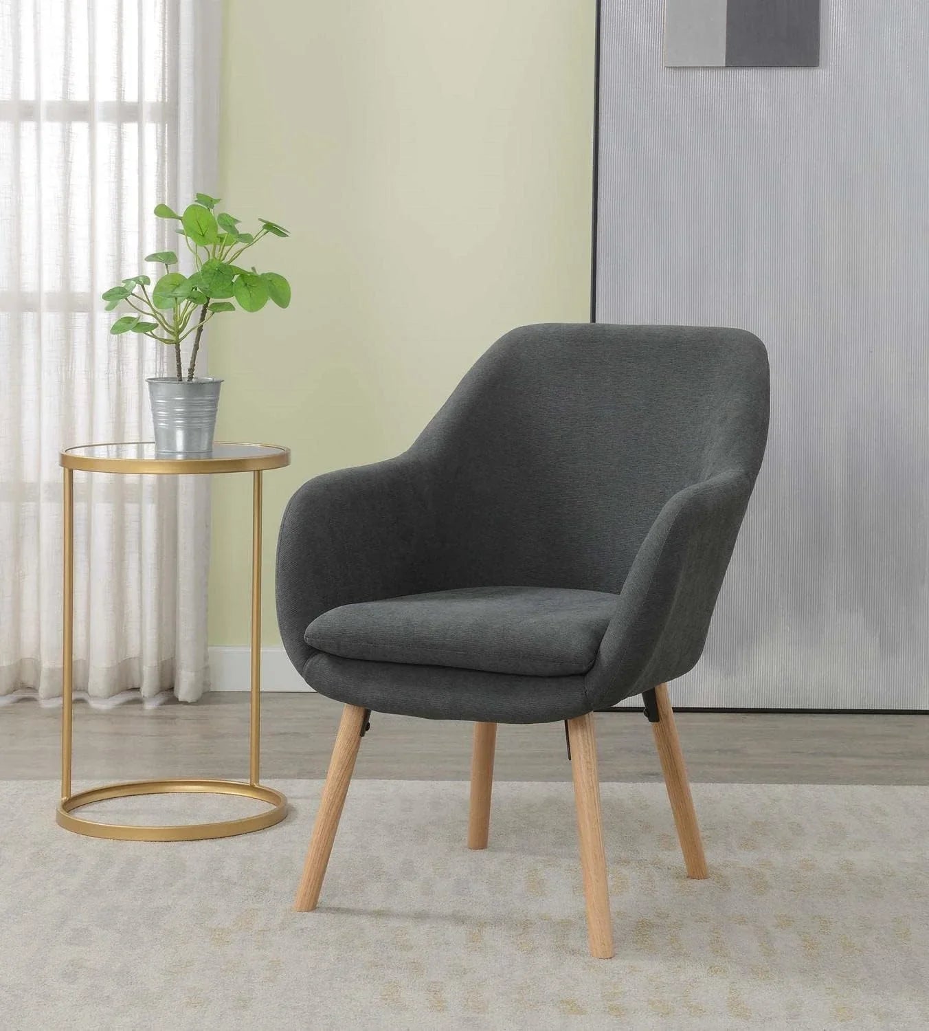 Take A Seat Charlotte Accet Chair, 25.25" L X 26.75" W X 33.5" H, Slate Gray Lie