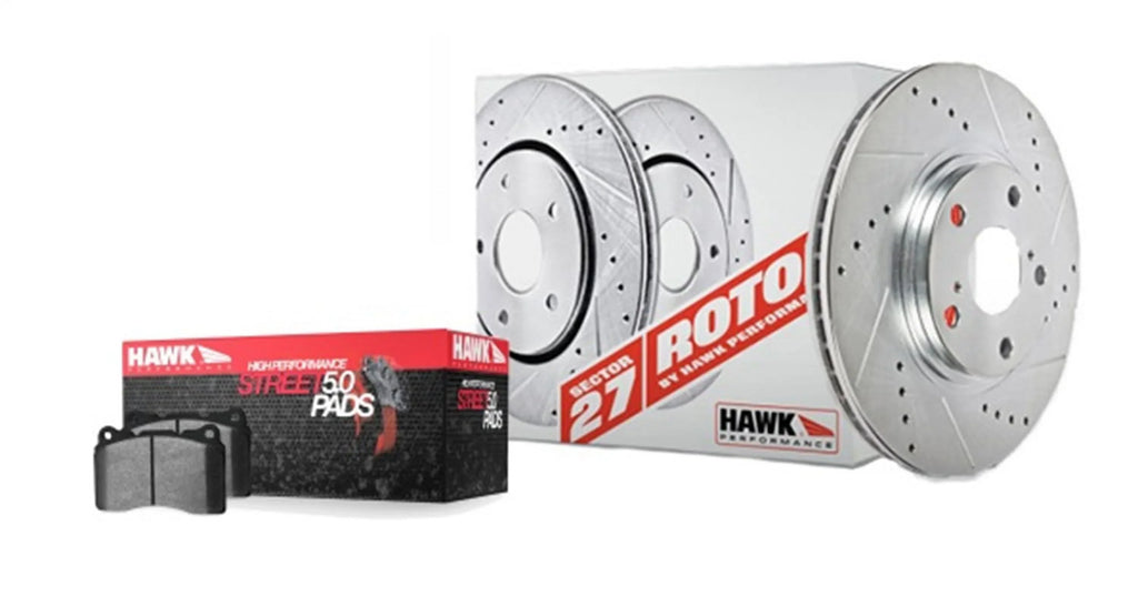 Hawk Performance 05-07 Ford 500 Hundred / 08-09 Taurus - Sector 27 Rotors w/ HPS 5.0 Pads Kit -Rear Fits select: 2005-2007 FORD FIVE HUNDRED, 2005-2007 FORD FREESTYLE