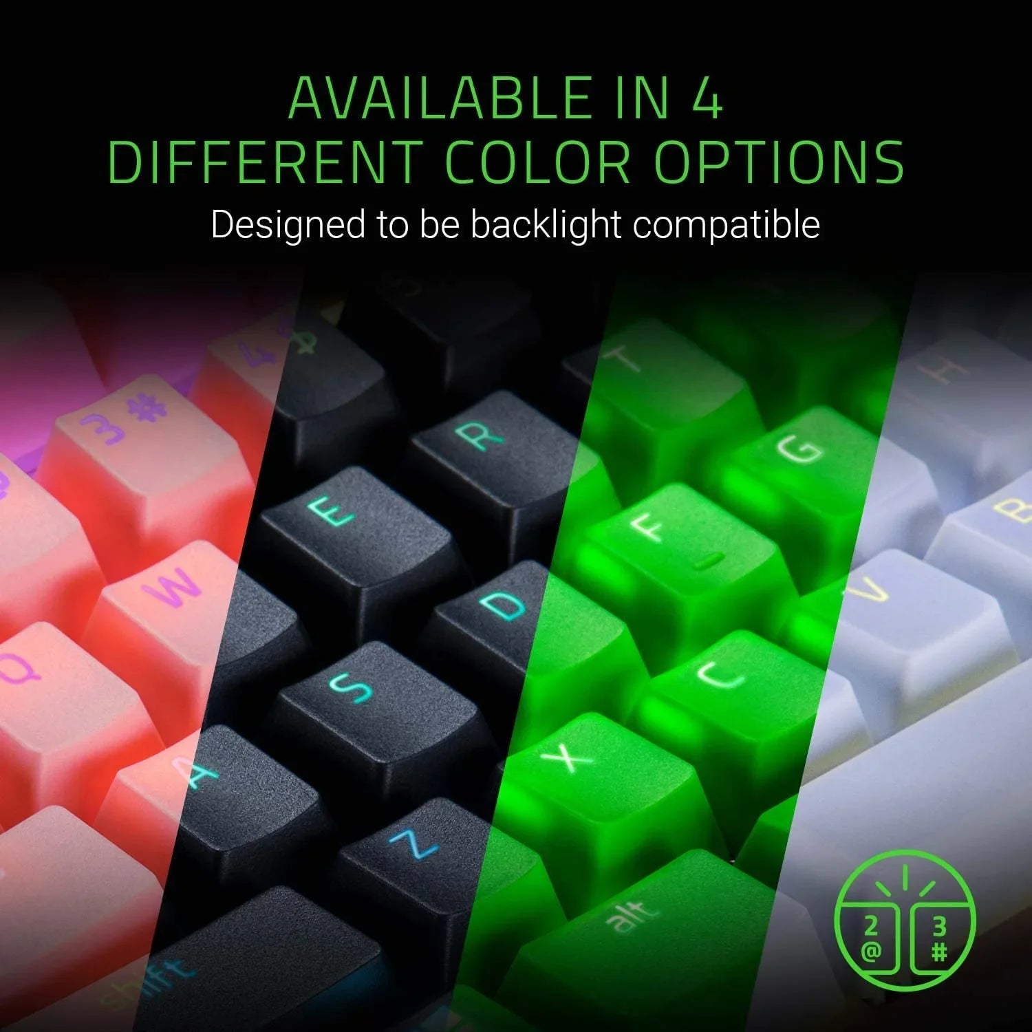 Razer Doubleshot PBT Keycap Upgrade Set for Mechanical & Optical Keyboards: Fitting with Standard 104/105 US and UK layouts - Classic Black