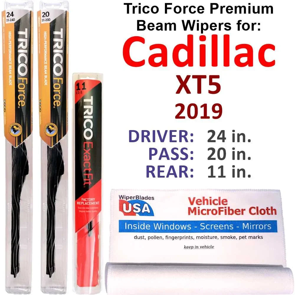 2019 Cadillac XT5 Platinum Performance Beam Wipers (Set of 3) w/Rear Wiper
