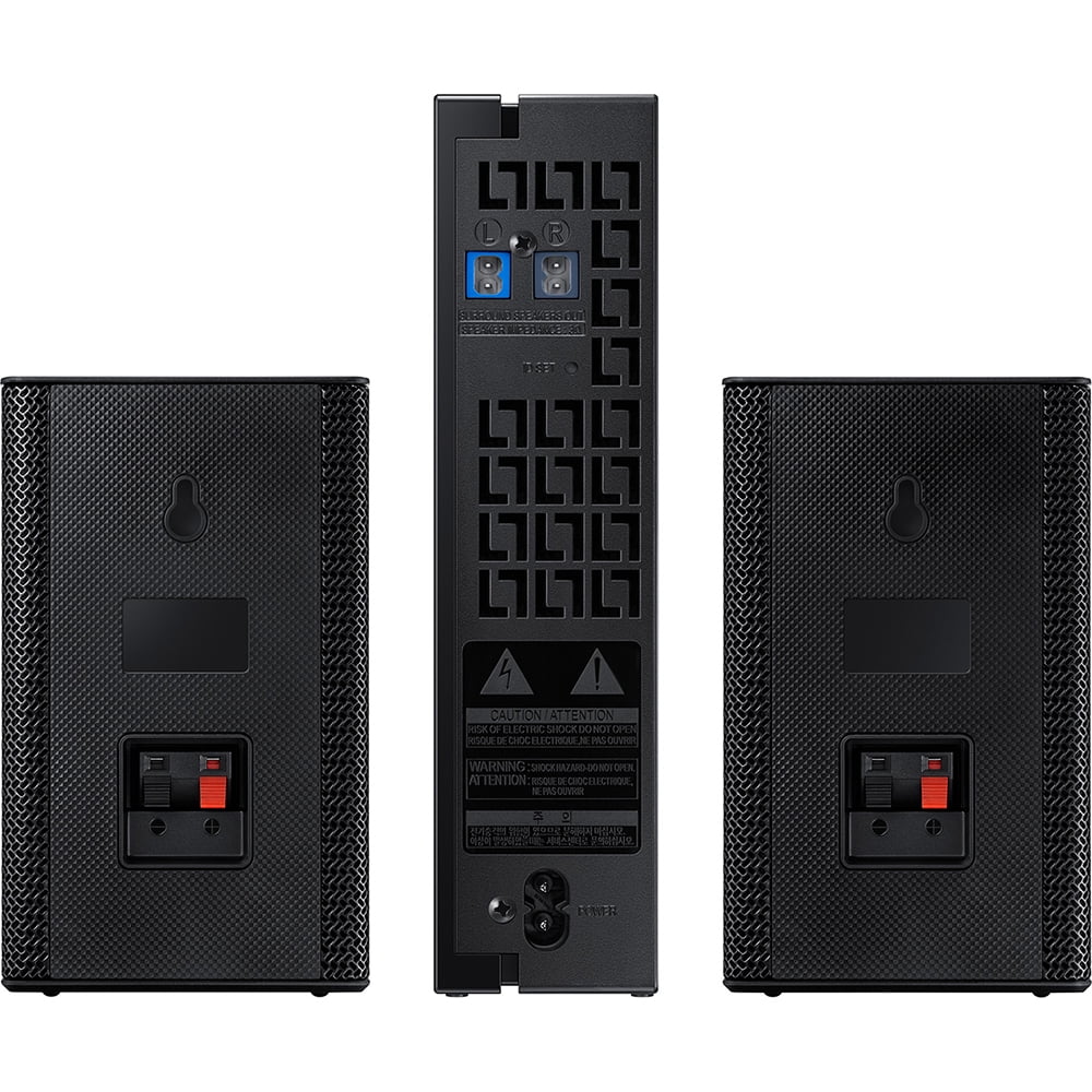 Samsung SWA-9100S Wireless Rear Speaker Kit 2.0ch SWA-9100S/ZA for Soundbar Surround Sound Home Theater Expansion Bundle with Deco Gear Pack of 3 Wall Mount Shelf Stands