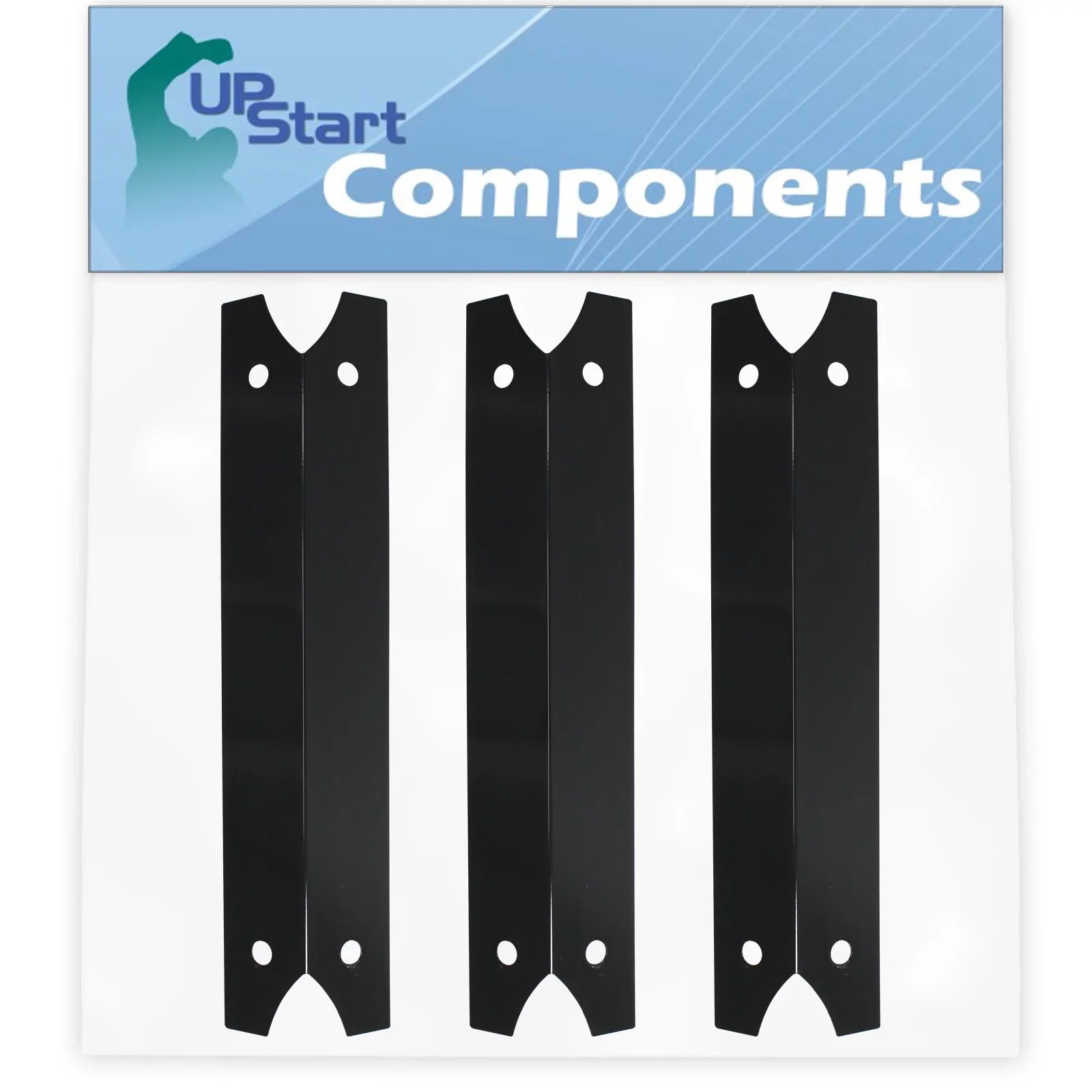 3-Pack BBQ Grill Heat Shield Plate Tent Replacement Parts for Charmglow 8107400F - Matching Barbeque Porcelain Steel Flame Tamer, Flavorizer Bar, Vaporizer Bar, Burner Wrap 17 3/4"