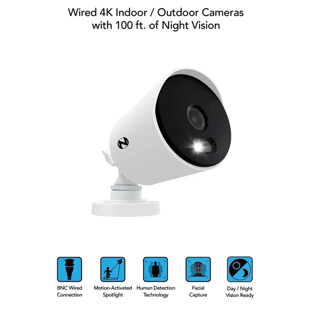 Night Owl Refurbished 12 Channel 4K DVR with 1TB Hard Drive and 6 Wired 4K Spotlight Cameras