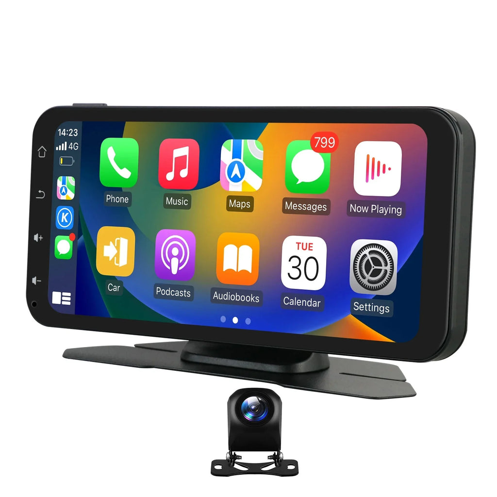 Hizpo GPS Navigation Bluetooth 6.25 Inch Touchscreen 360° Adjustable FM Car Radio Stereo Head Unit Receiver With Apple Carplay Android Auto And Backup Camera